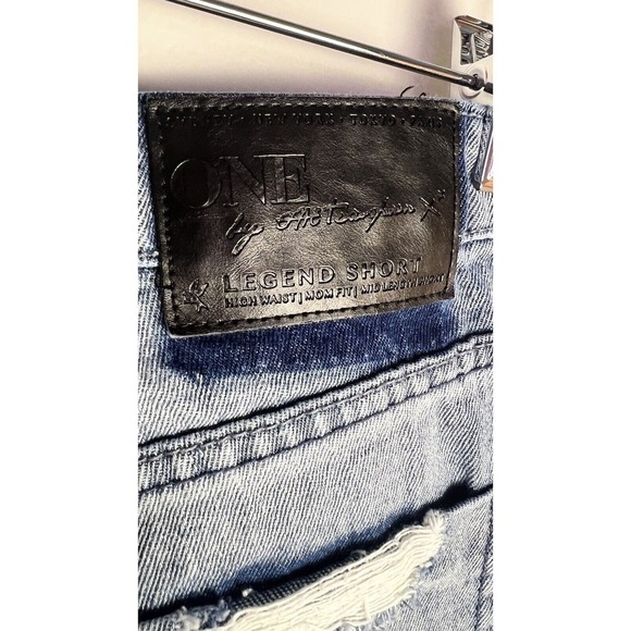 One‎ X One Teaspoon Legend Distressed High Rise Medium Wash Denim Shorts Sz 23 - Picture 7 of 8